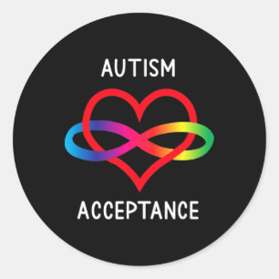 Adesivo Redondo Símbolo do Infinito de Aceitação Pro Autismo Para