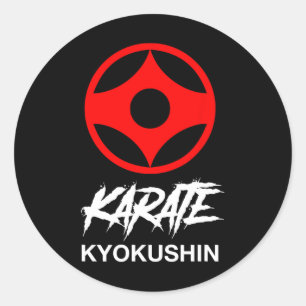 Adesivo Redondo Símbolo do Karate Kyokushin Treinamento no Dojo Ky