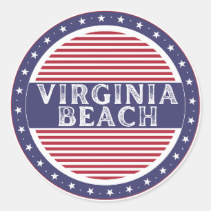 Adesivo Redondo Símbolo do Orgulho da Cidade de Virginia Beach Ide