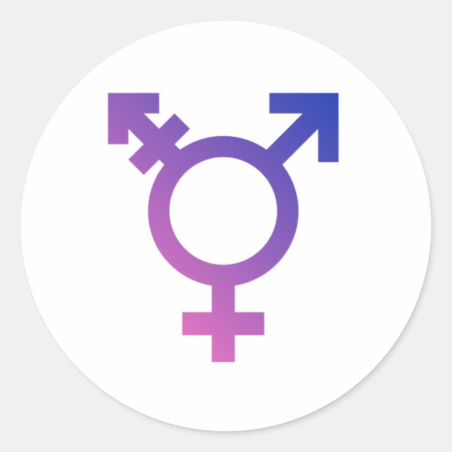 Adesivo Redondo Símbolo do Orgulho Trans (Frente)