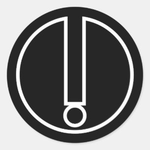 Adesivo Redondo Símbolo do ponto de exclamação em círculo preto