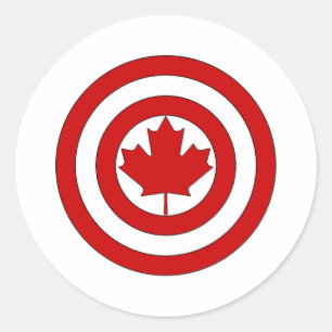 Adesivo Redondo Símbolo do protetor do capitão Canadá