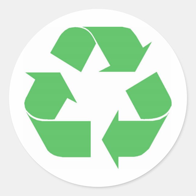 Adesivo Redondo Símbolo do reciclado (Frente)