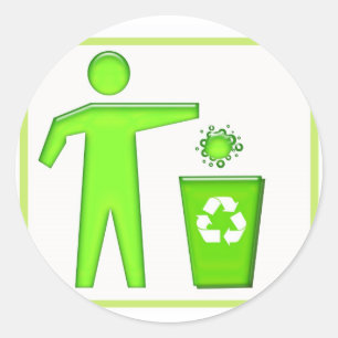 Adesivo Redondo Símbolo do reciclar