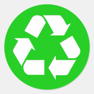 Adesivo Redondo Símbolo do reciclar - reduza, reúso, recicl