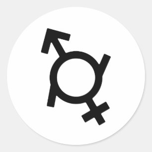 Adesivo Redondo Símbolo do sexo feminino e masculino