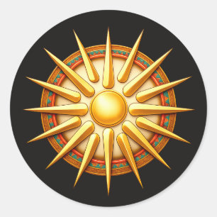 Adesivo Redondo Símbolo do Sol de Vergina – Símbolo Antigo Macedôn