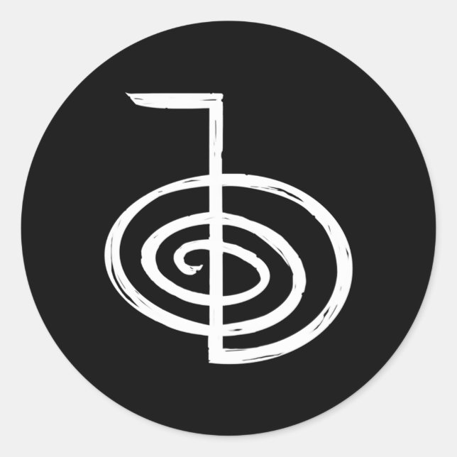 Adesivo Redondo Símbolo Energético Poderoso Reiki Para Ou (Frente)