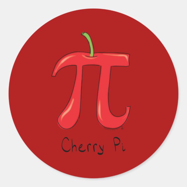 Adesivo Redondo Símbolo Engraçado Math Cherry Pi (Frente)