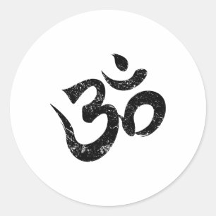 Adesivo Redondo Símbolo Espiritual de Meditação Om Indiano de Ioga