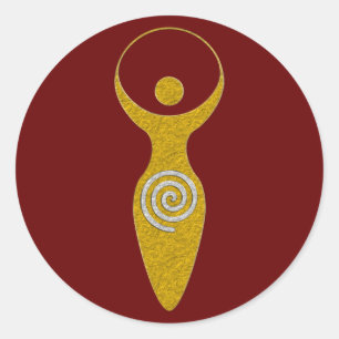 Adesivo Redondo Símbolo Espiritual - Deusa Da Terra Gaya 1 Pesco