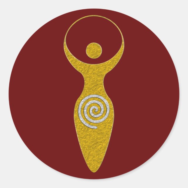 Adesivo Redondo Símbolo Espiritual - Deusa Da Terra Gaya 1 Pescoço (Frente)