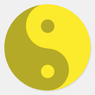Adesivo Redondo Símbolo espiritual Yin Yang Yellow
