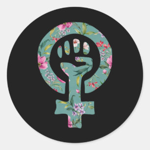 Adesivo Redondo Símbolo Feminista Apoio Manifestante Resiste à Res