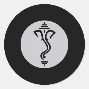 Adesivo Redondo Símbolo Ganesha Meditação Espiritual Índia Yoga