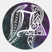 Símbolo Gemini Zodiac com arte tribal