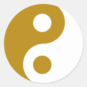 Adesivo Redondo Símbolo Goldenrod escuro de Yin Yang