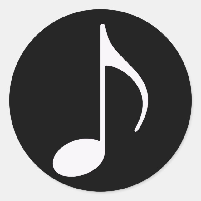 Adesivo Redondo símbolo gráfico de nota musical (Frente)