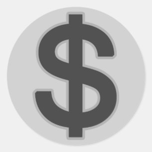 Adesivo Redondo símbolo gráfico do dinheiro do b&w