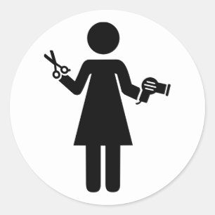Adesivo Redondo Símbolo Hairdresser