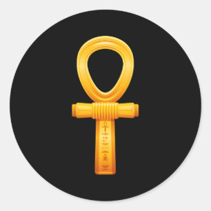 Adesivo Redondo Símbolo Hieroglífico Egípcio Ankh Antigo Egípcio