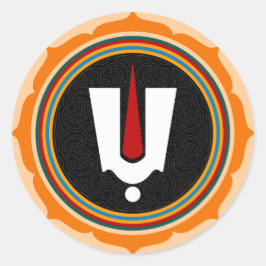 Adesivo Redondo Símbolo Hindu Tilak - Símbolo Hindu Deus Lotus