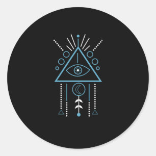 Adesivo Redondo Símbolo Illuminati Triangle Masonic Dreamcatcher G