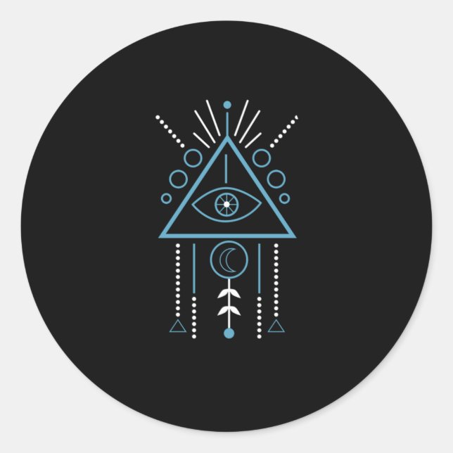 Adesivo Redondo Símbolo Illuminati Triangle Masonic Dreamcatcher G (Frente)