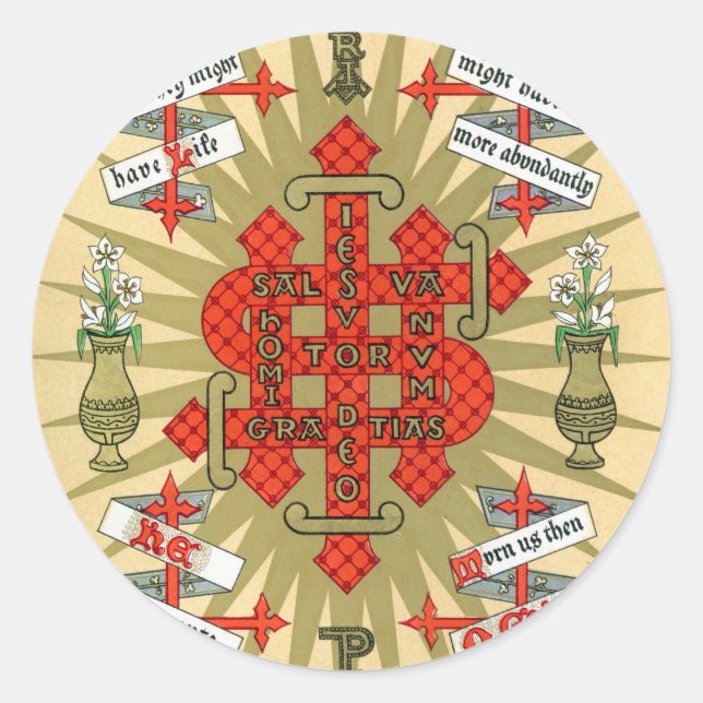 Adesivo Redondo Símbolo iluminado Natal. (Frente)