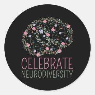 Adesivo Redondo Símbolo Infinito Autismo Celebra Neurodiversidade