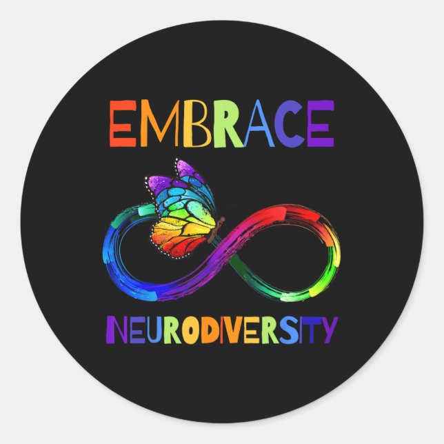 Adesivo Redondo Símbolo Infinito da Camisa de Aceitação da Consciê (Frente)