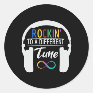 Adesivo Redondo Símbolo Infinito Do Autismo Rockin Para Uma Sinton