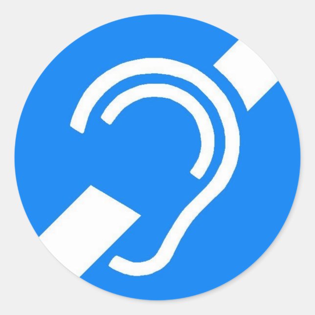 Adesivo Redondo Símbolo Internacional de Stickers para surdos (Frente)