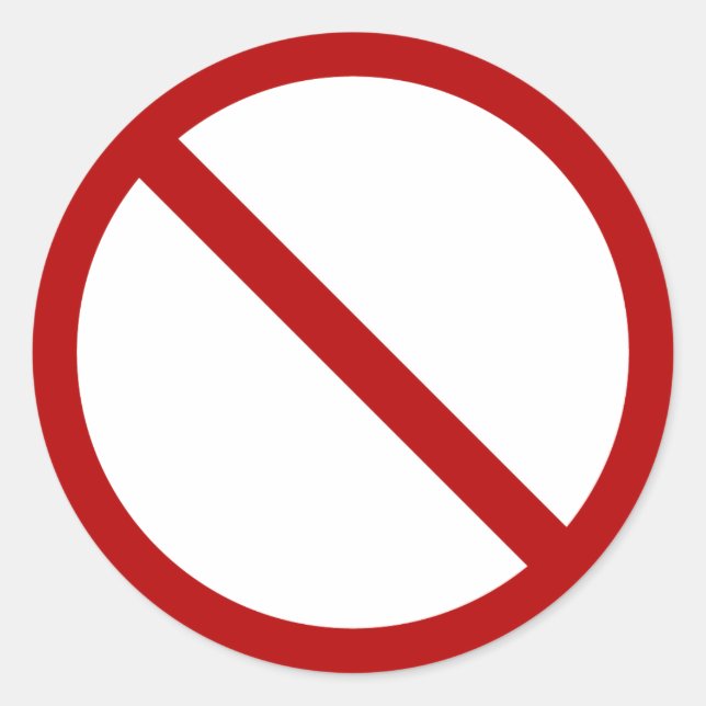 Adesivo Redondo Símbolo internacional oficial sem símbolo ISO 3864 (Frente)