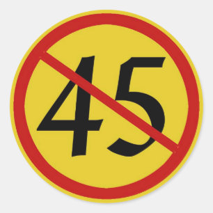 Adesivo Redondo Símbolo internacional para NO com 45 para Trump