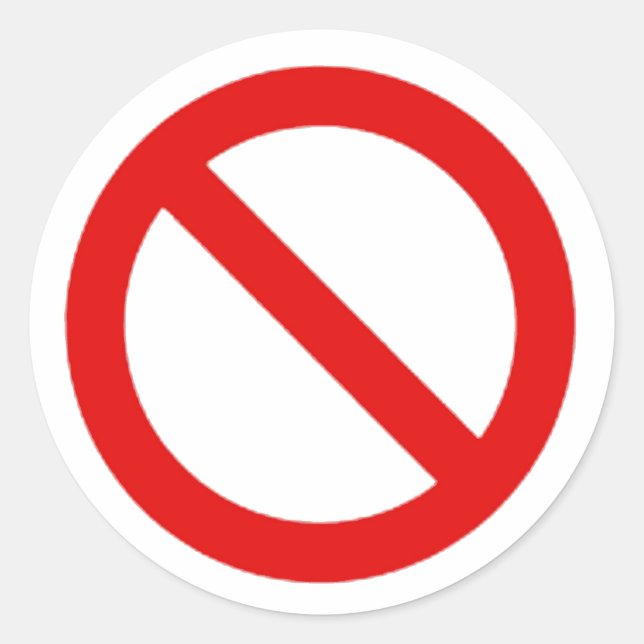 Adesivo Redondo Símbolo internacional sem (Frente)