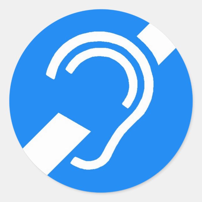 Adesivo Redondo Símbolo internacional Sticker para surdos (Frente)
