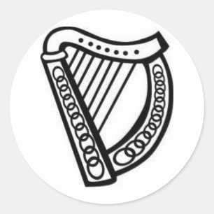 Adesivo Redondo Símbolo irlandês/celta da harpa de Irleand