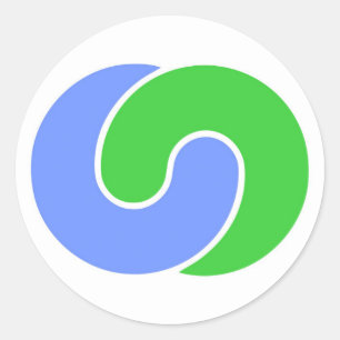 Adesivo Redondo Símbolo japão da prefeitura de Ibaraki, na cidade 