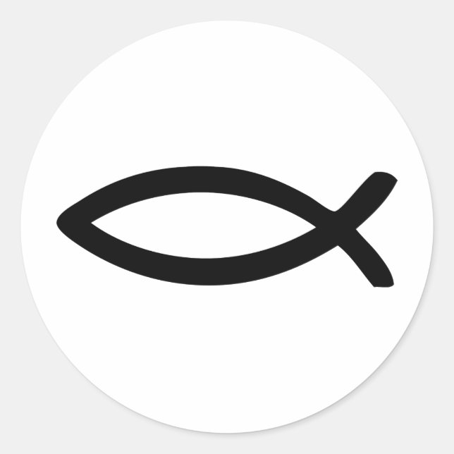 Adesivo Redondo símbolo jesus peixe (Frente)