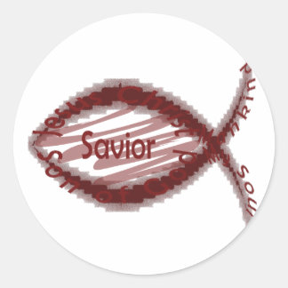 Adesivo Redondo Símbolo Jesus Salvador Fish