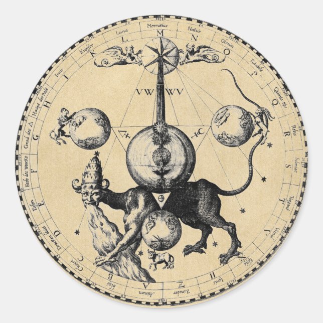 Adesivo Redondo Símbolo Kabbalah Dragon (Frente)