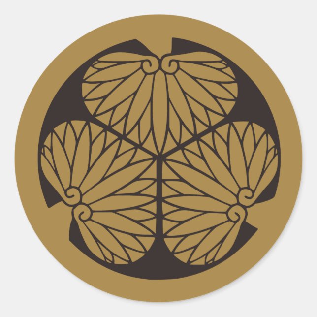 Adesivo Redondo Símbolo KAMON Crest da Família Japonesa (Frente)