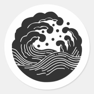 Adesivo Redondo Símbolo KAMON Crest da Família Japonesa