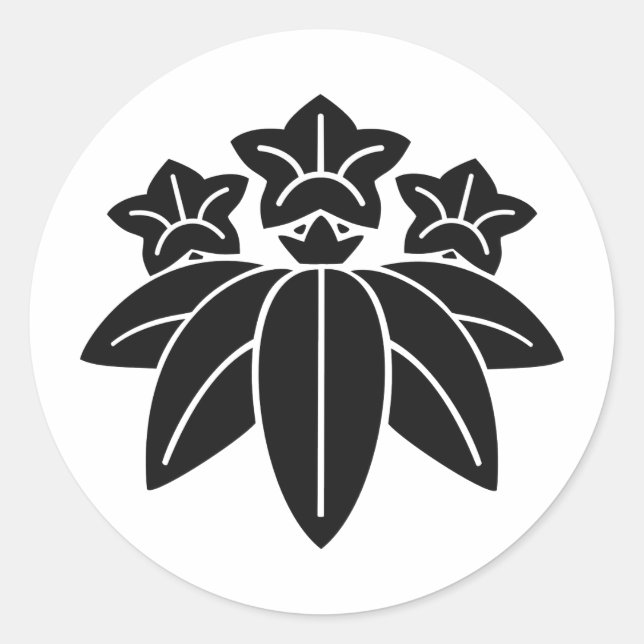 Adesivo Redondo Símbolo KAMON Crest da Família Japonesa (Frente)