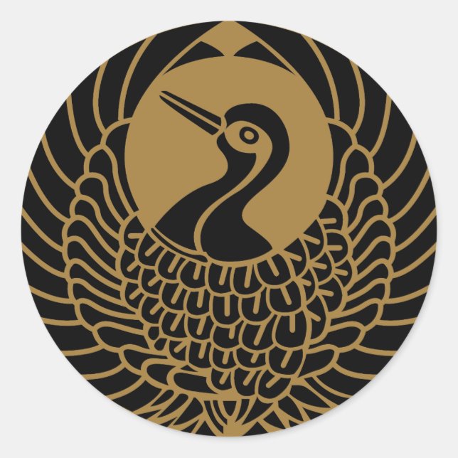 Adesivo Redondo Símbolo KAMON Crest da Família Japonesa (Frente)