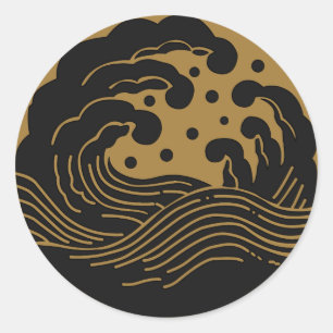 Adesivo Redondo Símbolo KAMON Crest da Família Japonesa