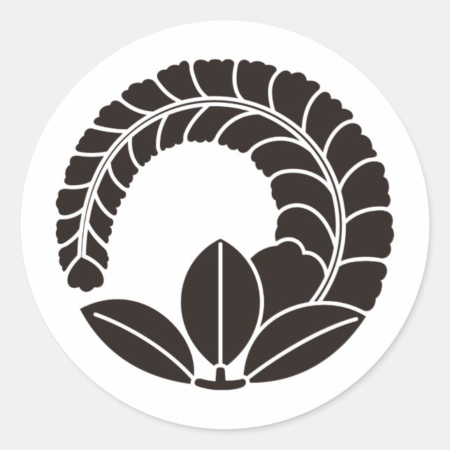 Adesivo Redondo Símbolo KAMON Crest da Família Japonesa (Frente)
