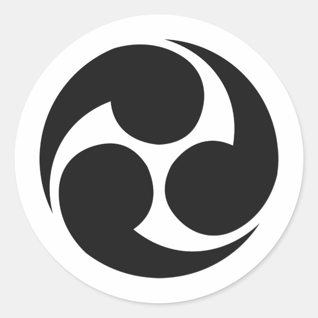 Adesivo Redondo Símbolo KAMON Crest da Família Japonesa (Frente)