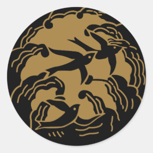 Adesivo Redondo Símbolo KAMON Crest da Família Japonesa